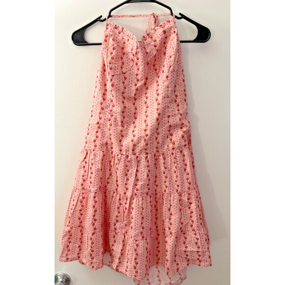 Betsey Johnson Dresses & Skirts - New Betsey Johnson Sundress Dress Pink Floral Cottagecore Halter Women's XL NWT